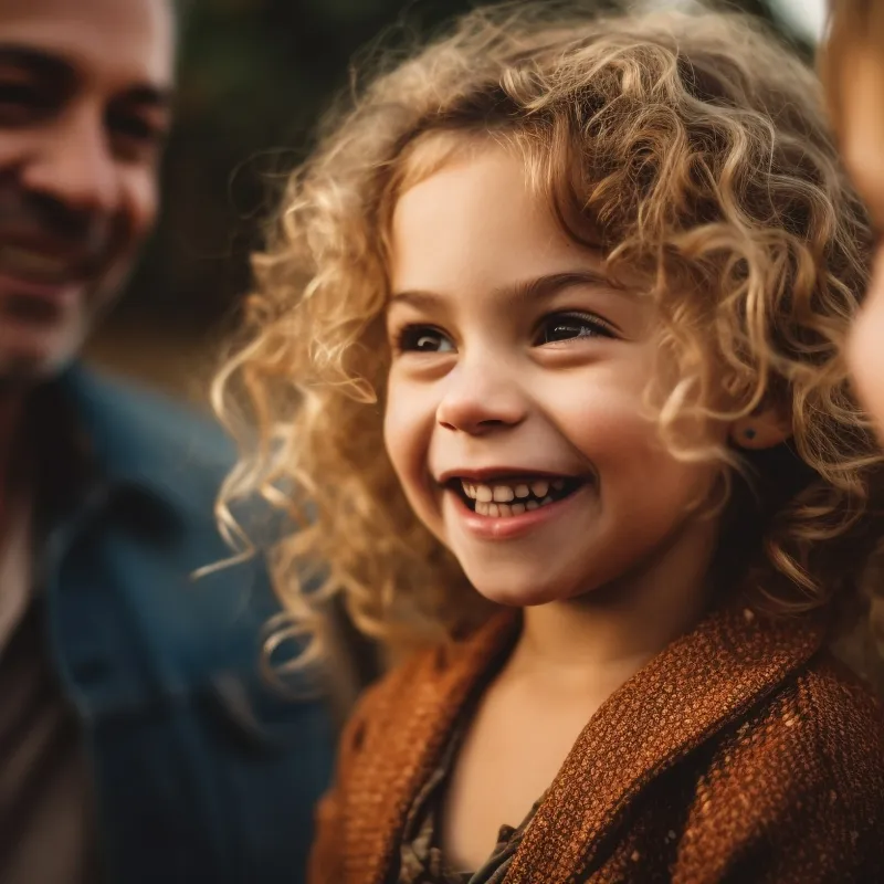 Lächelnder Vater mit Kindern