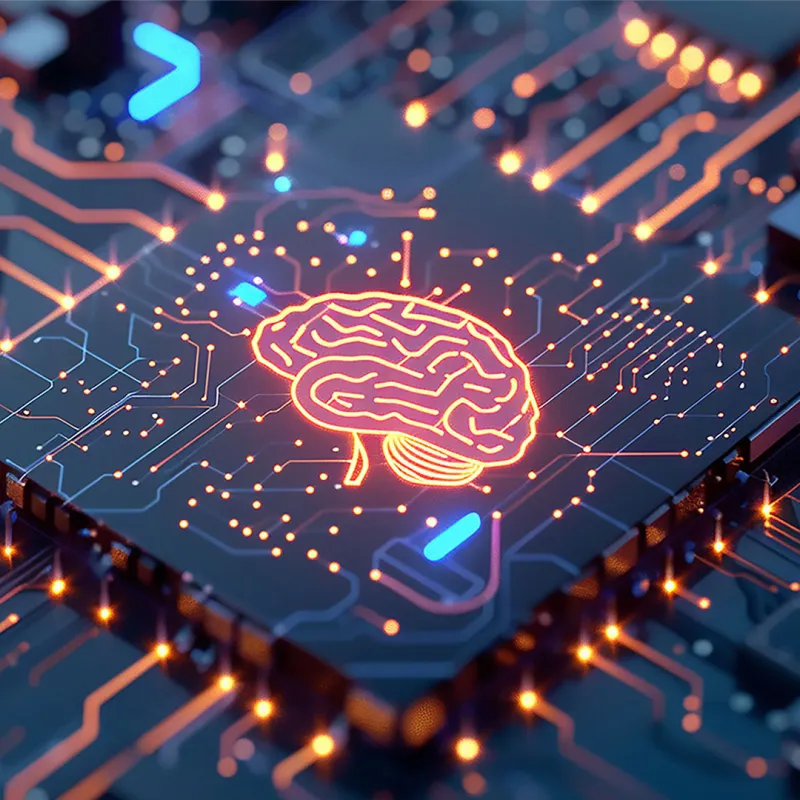 Leuchtender Computerchip. Leuchtender Computerchip.