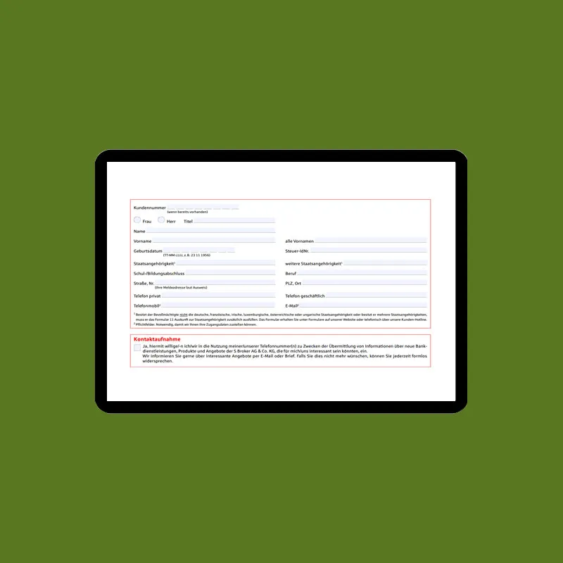 Vollmacht für Konto oder Depot einrichten Vollmacht für Konto oder Depot einrichten